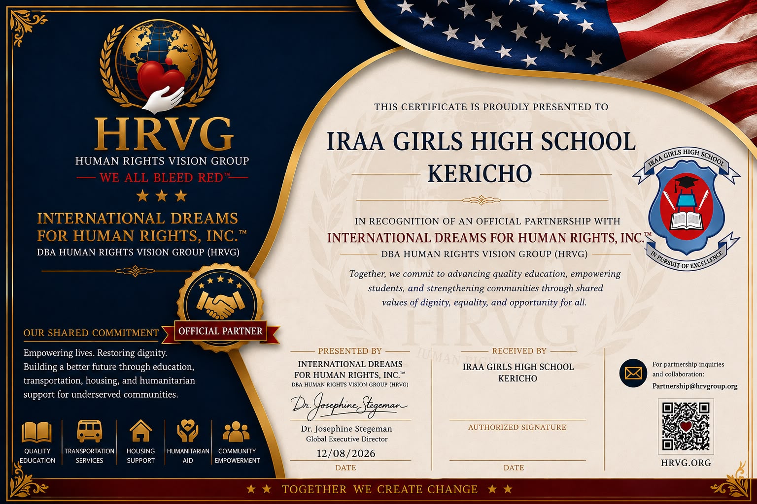 Organizational Award Certificate